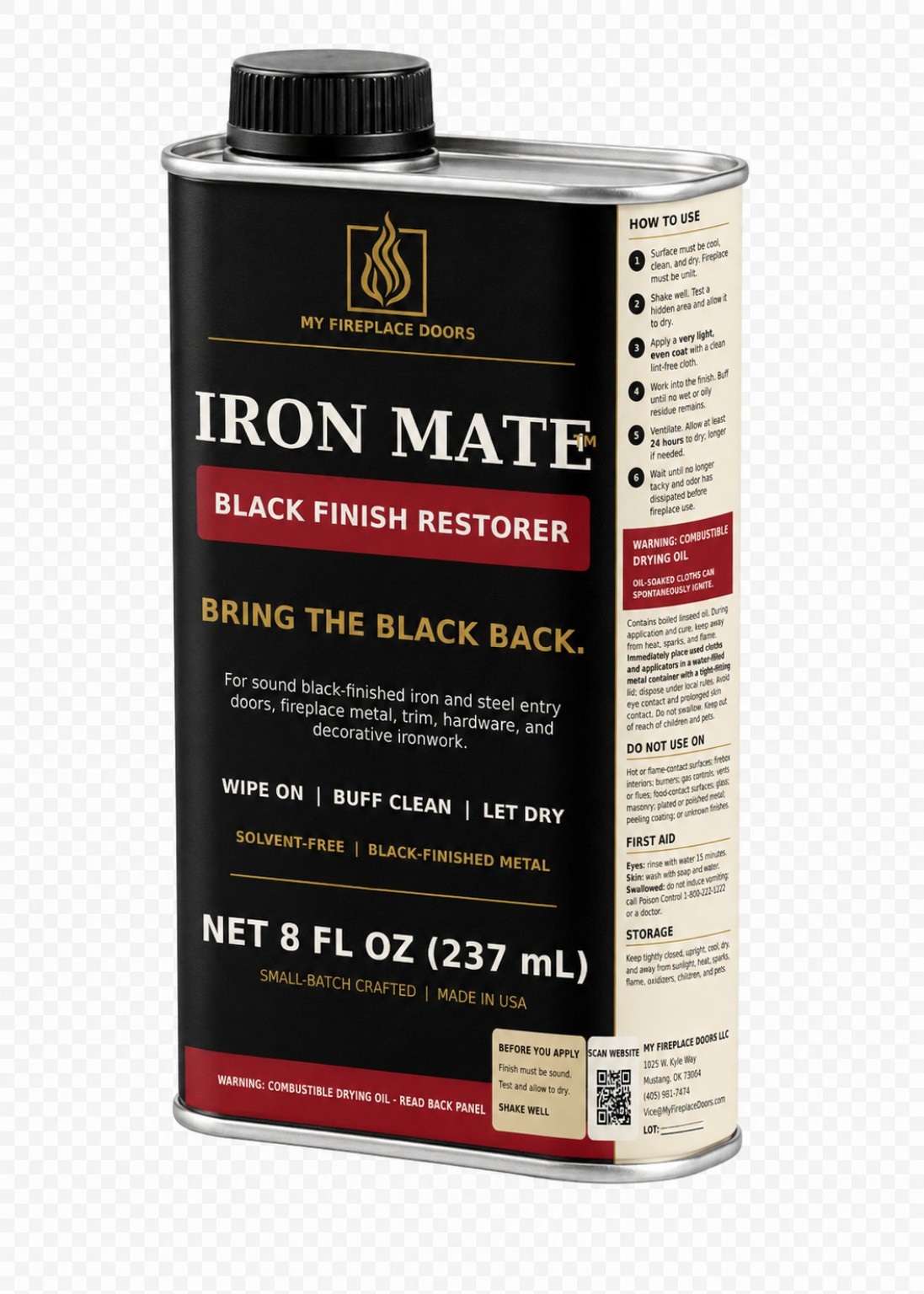 Iron Mate Black Finish Restorer 8 fluid ounce can